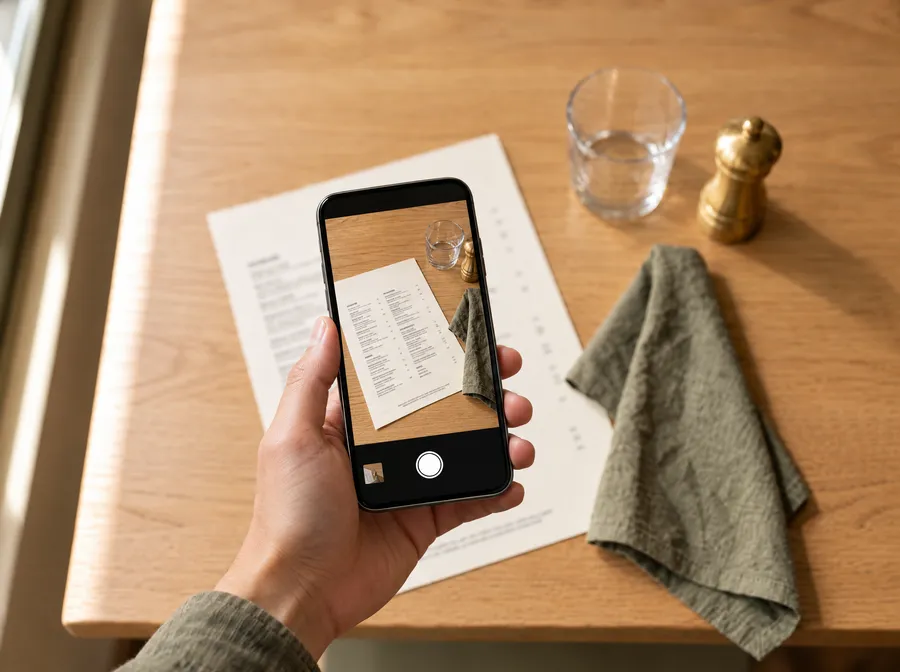 Una persona fotografía la carta en papel desde su celular